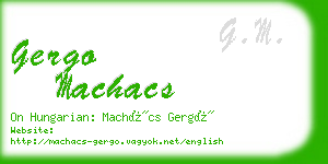 gergo machacs business card